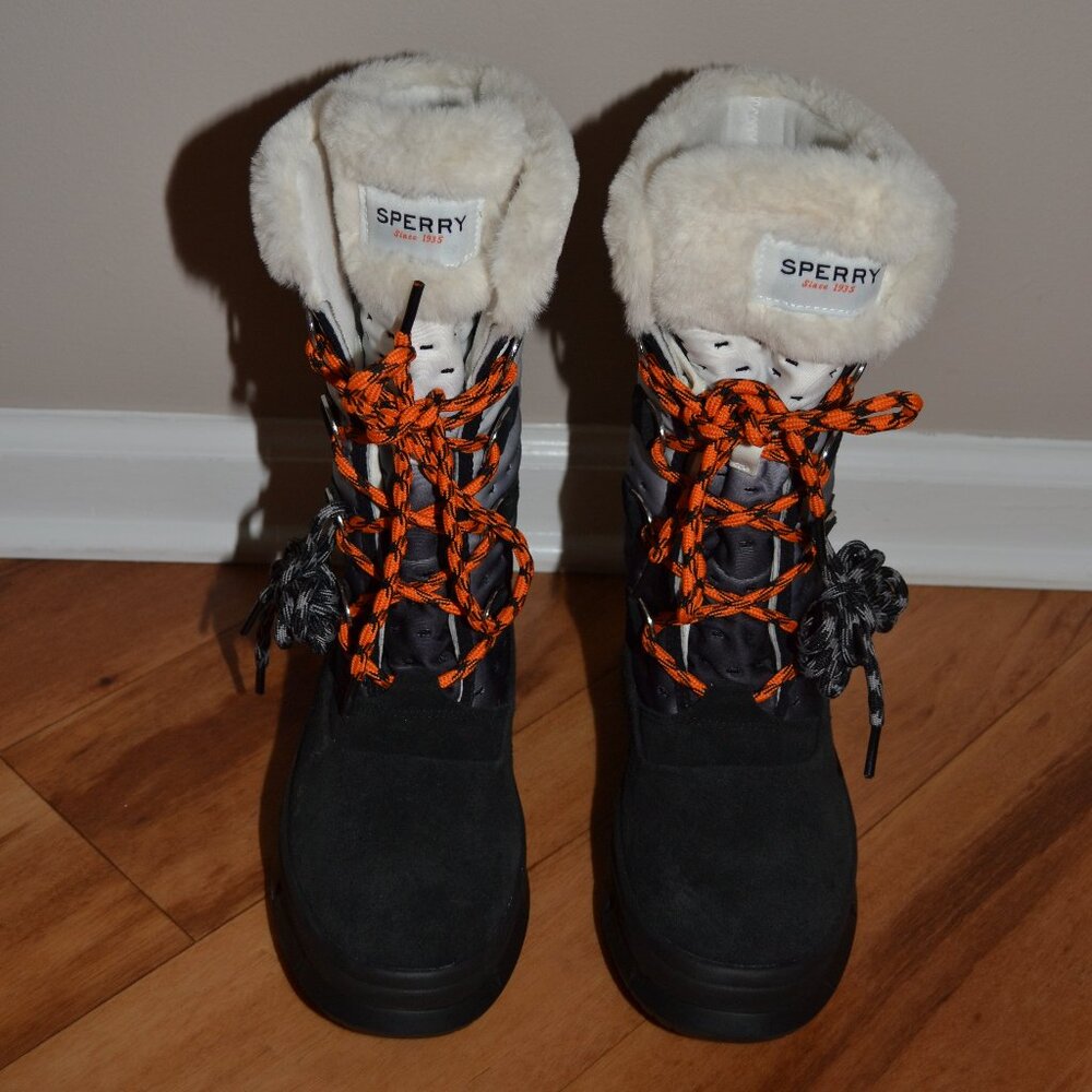 Sperry Kittery Shibori Faux Fur Leather Winter Snow Calf Boots Size 7 NEW - Picture 3 of 11